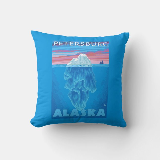 Iceberg Cross-Section - Petersburg, Alaska Throw Pillow (Front)