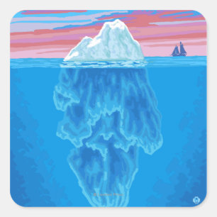 Iceberg Cross-Section - Seward, Alaska Square Sticker