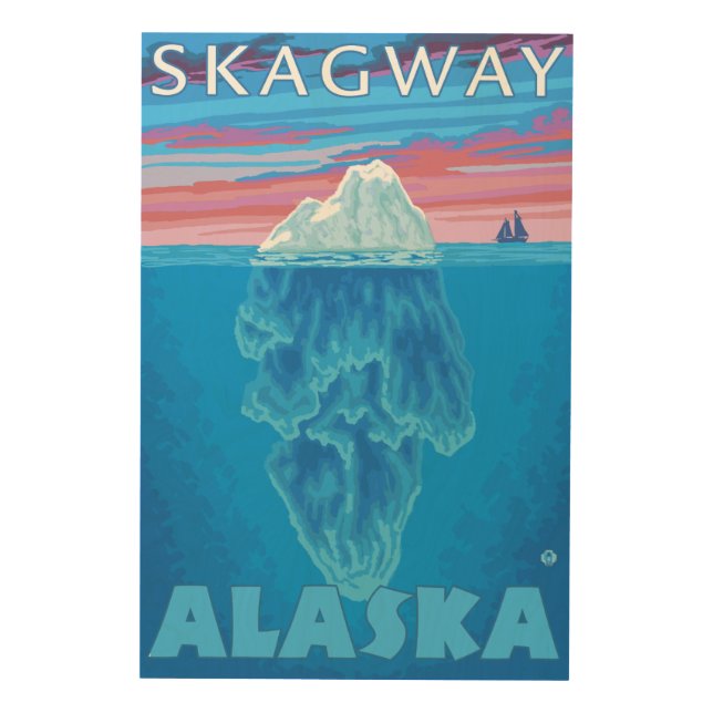 Iceberg Cross-Section - Skagway, Alaska Wood Wall Art (Front)