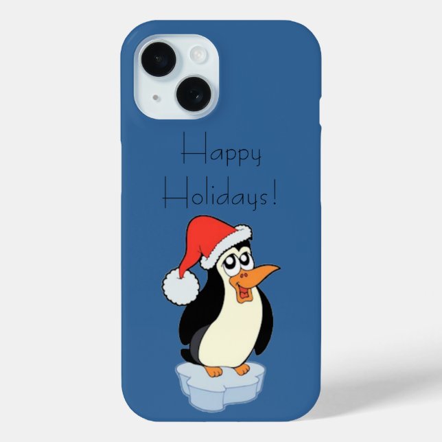 Iceberg Floating Penguin Happy Holidays Case-Mate iPhone Case (Back)