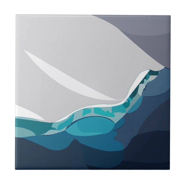 Iceberg Ocean Landscape  Ceramic Tile (Front)