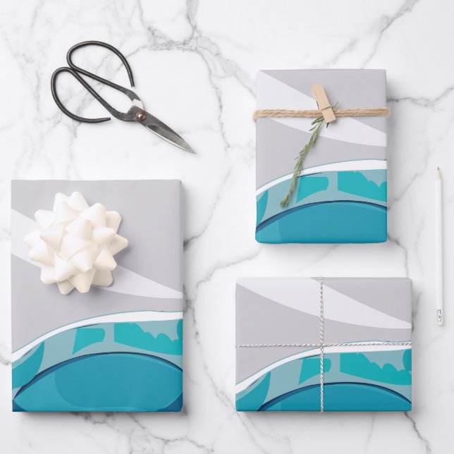 Iceberg Ocean Landscape  Wrapping Paper Sheets (Front)