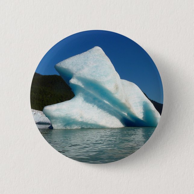Iceberg on Mendenhall Lake in Alaska Button (Front)