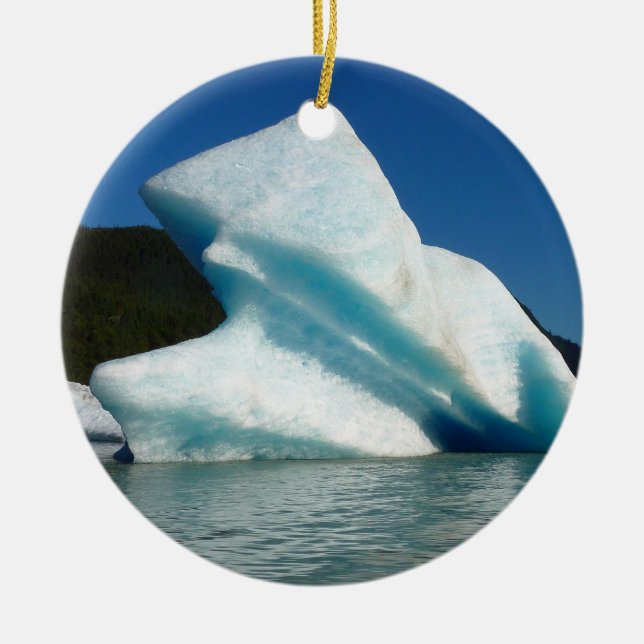 Iceberg on Mendenhall Lake in Alaska Ceramic Ornament (Front)