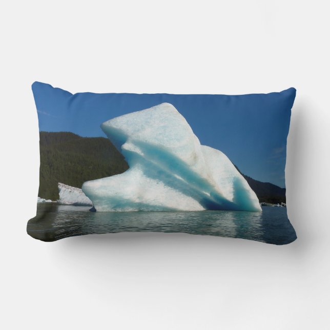 Iceberg on Mendenhall Lake in Alaska Lumbar Pillow (Front)