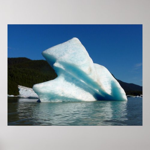 Iceberg on Mendenhall Lake in Alaska Poster