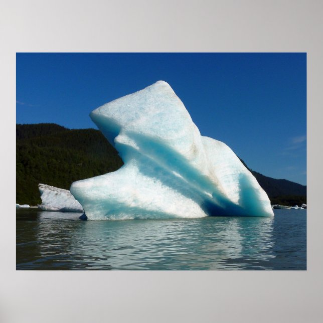 Iceberg on Mendenhall Lake in Alaska Poster (Front)