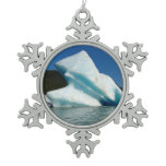 Iceberg on Mendenhall Lake in Alaska Snowflake Pewter Christmas Ornament