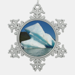 Iceberg on Mendenhall Lake in Alaska Snowflake Pewter Christmas Ornament