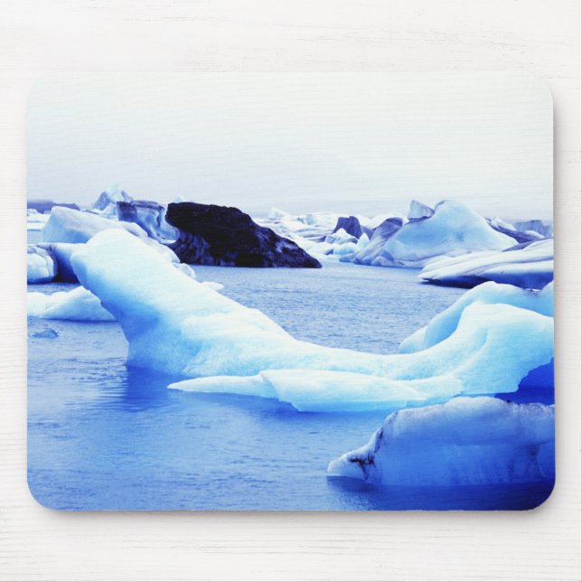 Icebergs at Jokulsarlon Lagoon Mouse Pad (Front)