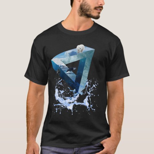 Icebergs Clouds of Polar Bear Wall Orca Sea T_Shir T_Shirt