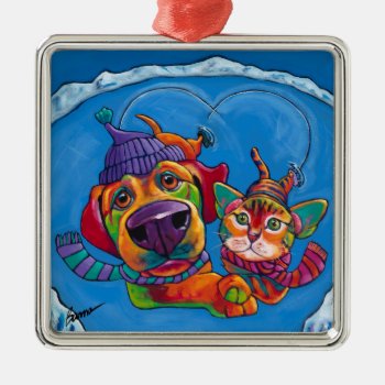 Icecapaws Holiday Ornament By Ron Burns by RonBurnsHoliday at Zazzle