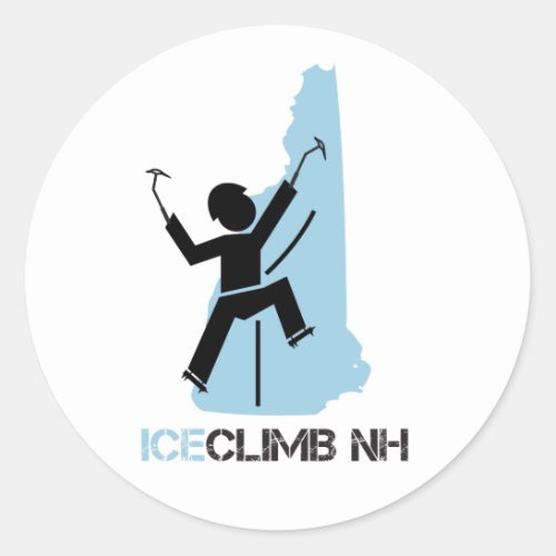 IceClimb NH Rock Climber New Hampshire Classic Round Sticker