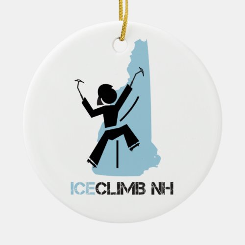 IceClimbNH Rock Climber Female Ceramic Ornament