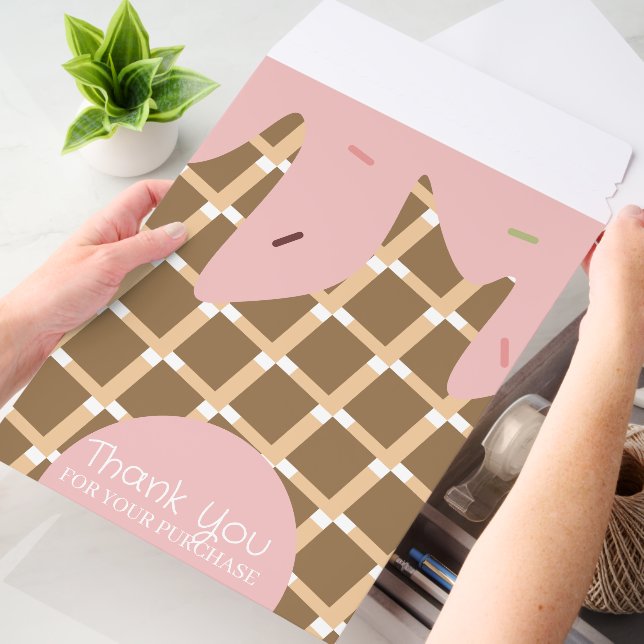 Icecream Cone Pattern Thank You Business Envelope Mailers (Desk)
