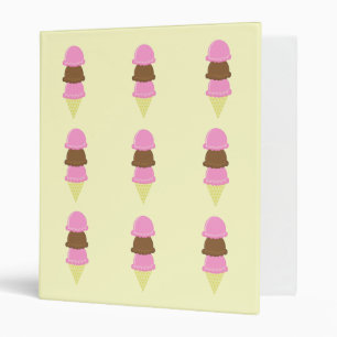 IceCream Cones 3 Ring Binder