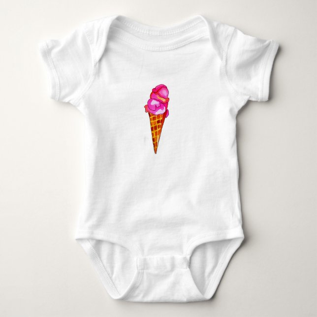 icecream gelato cute food art baby bodysuit (Front)