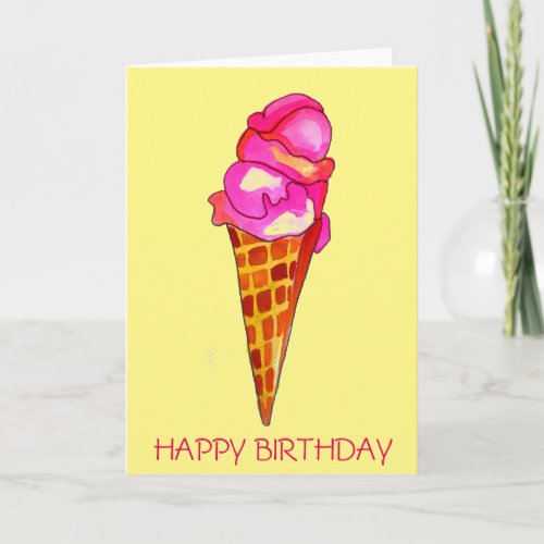 icecream gelato cute food art birthday card