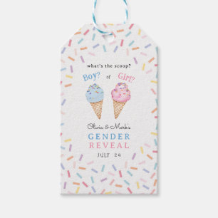Icecream Gender Reveal Gift Tags