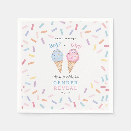 Icecream Gender Reveal Napkins