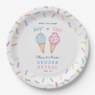 Icecream Gender Reveal Paper Plates