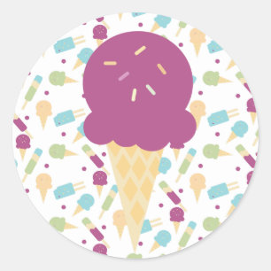 Icecream Pop Sprinkles Reward Classic Round Sticker