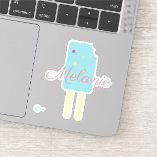 Icecream Pop with Sprinkles Custom Name Sticker