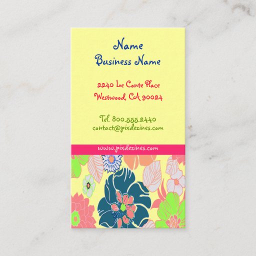 Customizable Icecream poppies retro florals profile cards business card