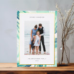 Iced Agate Border | Hanukkah Photo Gold Foil Holiday Card<br><div class="desc">Send Hanukkah greetings to friends and family with our elegant photo cards. Designed to accommodate a single vertical or portrait oriented photo,  card features a watercolor geode agate slice border in airy aqua and green with a gold foil border. Personalize with your custom Hanukkah greeting and family name(s).</div>