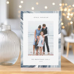 Iced Agate Border | Hanukkah Photo Holiday Card<br><div class="desc">Send Hanukkah greetings to friends and family with our elegant photo cards. Designed to accommodate a single vertical or portrait oriented photo,  card features a watercolor geode agate slice border in moody light blues. Personalize with your custom Hanukkah greeting and family name(s).</div>