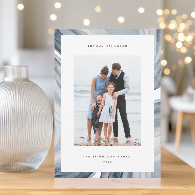 Iced Agate Border | Hanukkah Photo Holiday Card (Creator Uploaded)