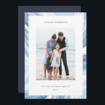 Iced Agate Border | Hanukkah Photo Holiday Card<br><div class="desc">Send Hanukkah greetings to friends and family with our elegant photo cards. Designed to accommodate a single vertical or portrait oriented photo,  card features a watercolor geode agate slice border in pale blues. Personalize with your custom Hanukkah greeting and family name(s).</div>