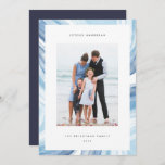 Iced Agate Border | Hanukkah Photo Holiday Card<br><div class="desc">Send Hanukkah greetings to friends and family with our elegant photo cards. Designed to accommodate a single vertical or portrait oriented photo,  card features a watercolor geode agate slice border in pale blues. Personalize with your custom Hanukkah greeting and family name(s).</div>