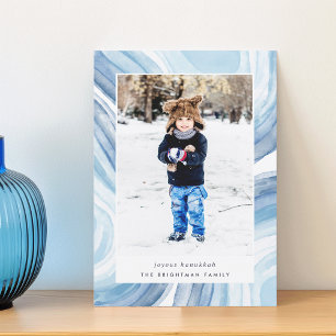 Iced Agate Hanukkah Photo Holiday Card