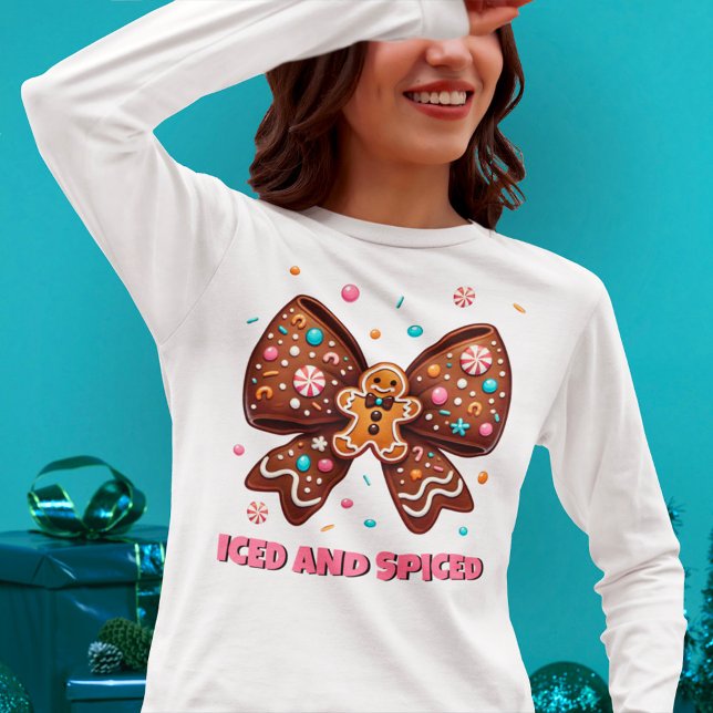 Iced and Spiced Gingerbread Coquette Bow T-Shirt (Creator Uploaded)