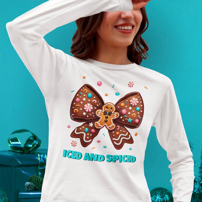 Iced and Spiced Gingerbread Coquette Bow T-Shirt (Creator Uploaded)