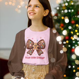 Iced and Spiced Gingerbread Coquette Bow T-Shirt