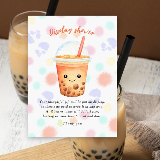 Iced Bubble Tea Baby shower Display shower Enclosure Card (Creator Uploaded)