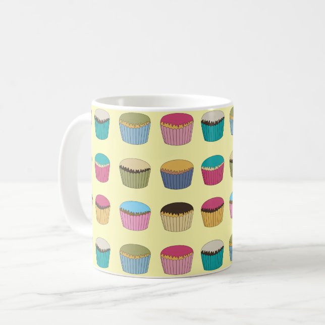 Iced Buns Cupcake  Cakes Colorful Pattern Coffee Mug (Front Left)