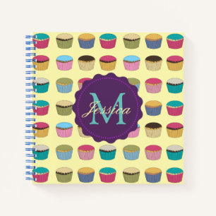 Iced Buns Cupcake Colorful Pattern Personalised Notebook