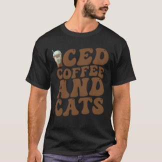 Iced Coffee And Cats Groovy family T-Shirt
