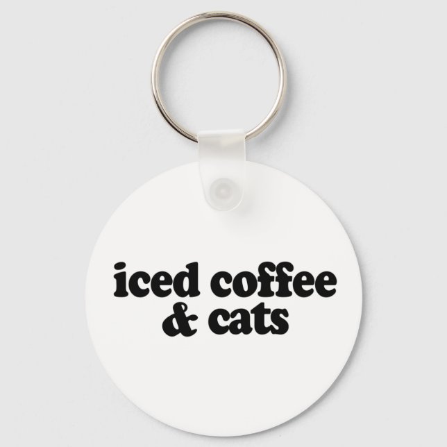 iced coffee and cats    keychain (Front)