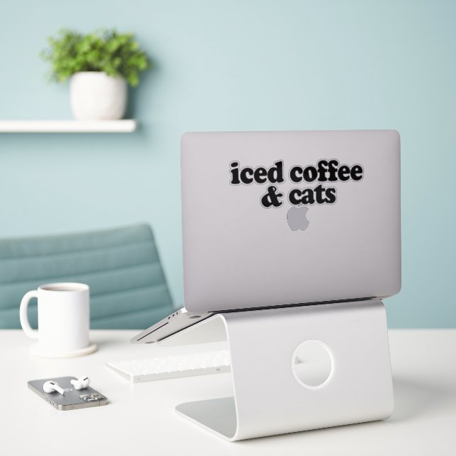 iced coffee and cats   sticker (Laptop On Desk)