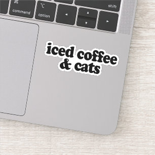 iced coffee and cats  sticker