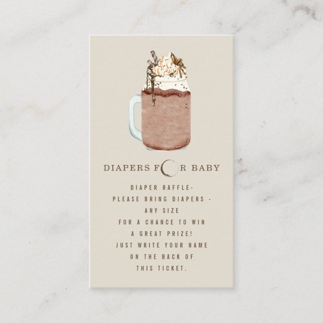 Iced Coffee Baby Shower Diaper Raffle Enclosure Card (Front)