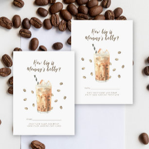 Iced Coffee Baby shower How big is mommy's belly Enclosure Card