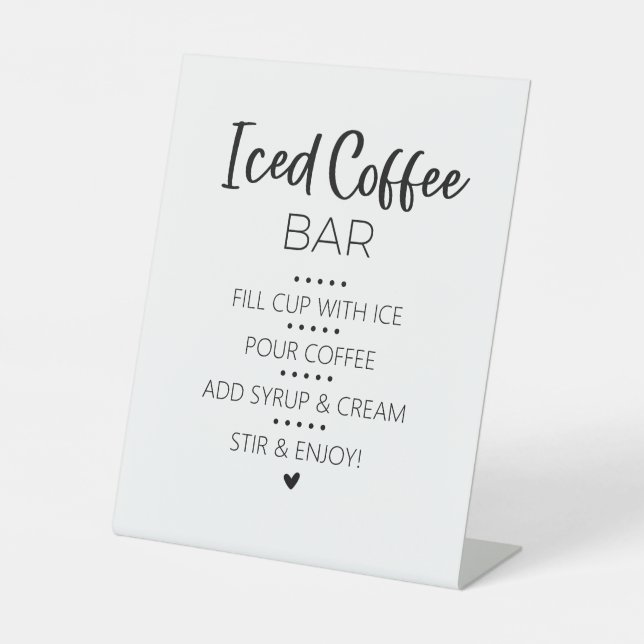 Iced Coffee Bar Drink Pedestal Sign (Front)