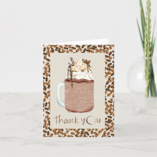 Iced Coffee Beans Baby Shower Thank You Card