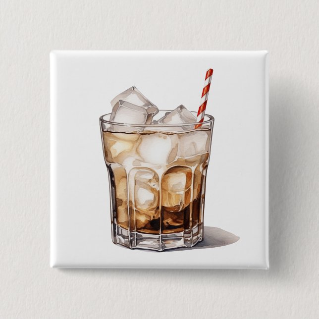 Iced Coffee Cocktail Button (Front)