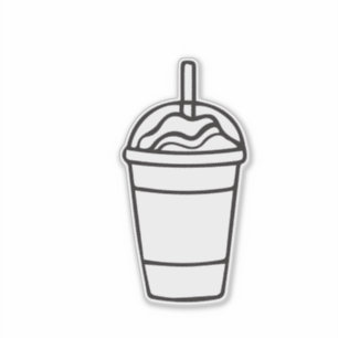 Iced Coffee Cup Outline Sticker